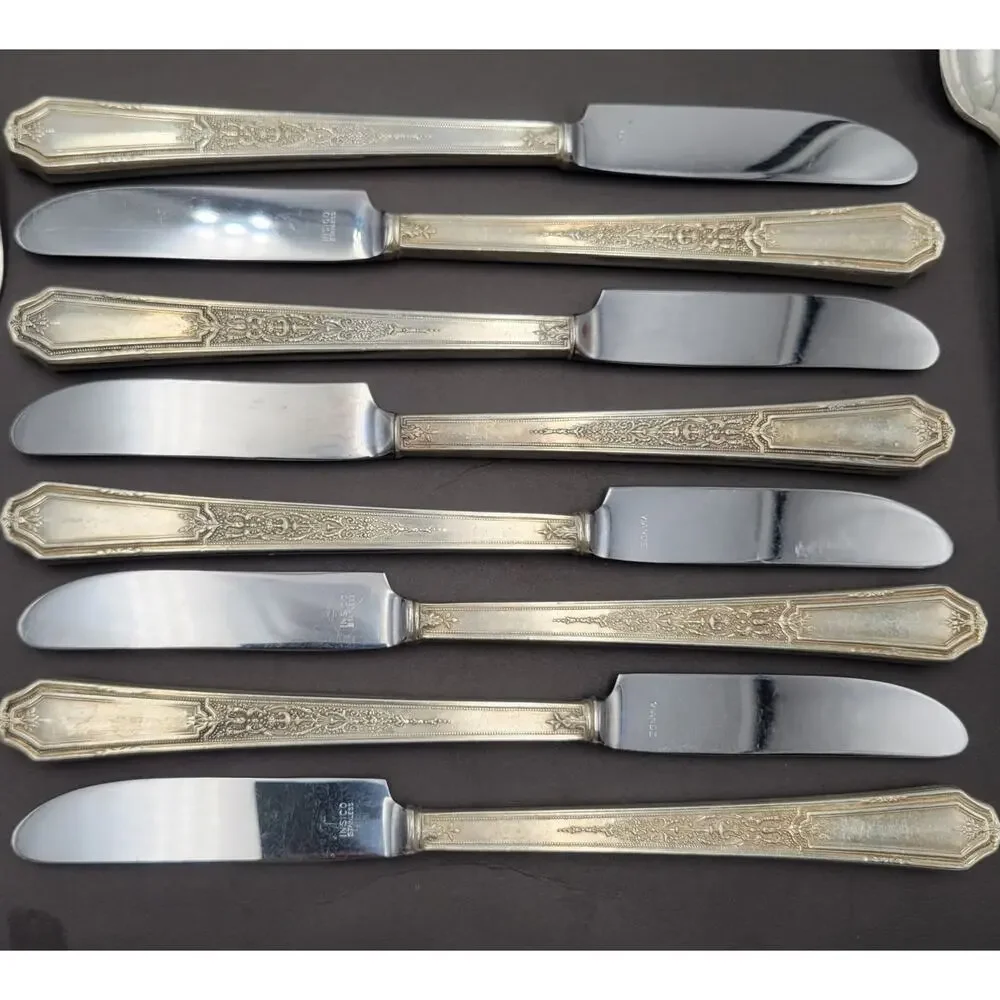 1847 Rogers Bros Ancestral Service for 8 Al Silverplate Flatware Set 43 Pcs